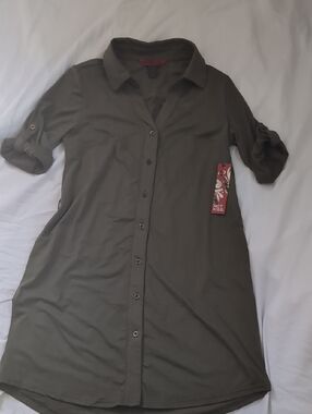 Hot Kiss Dark Green Shirtdress - READ DESCRIPTION